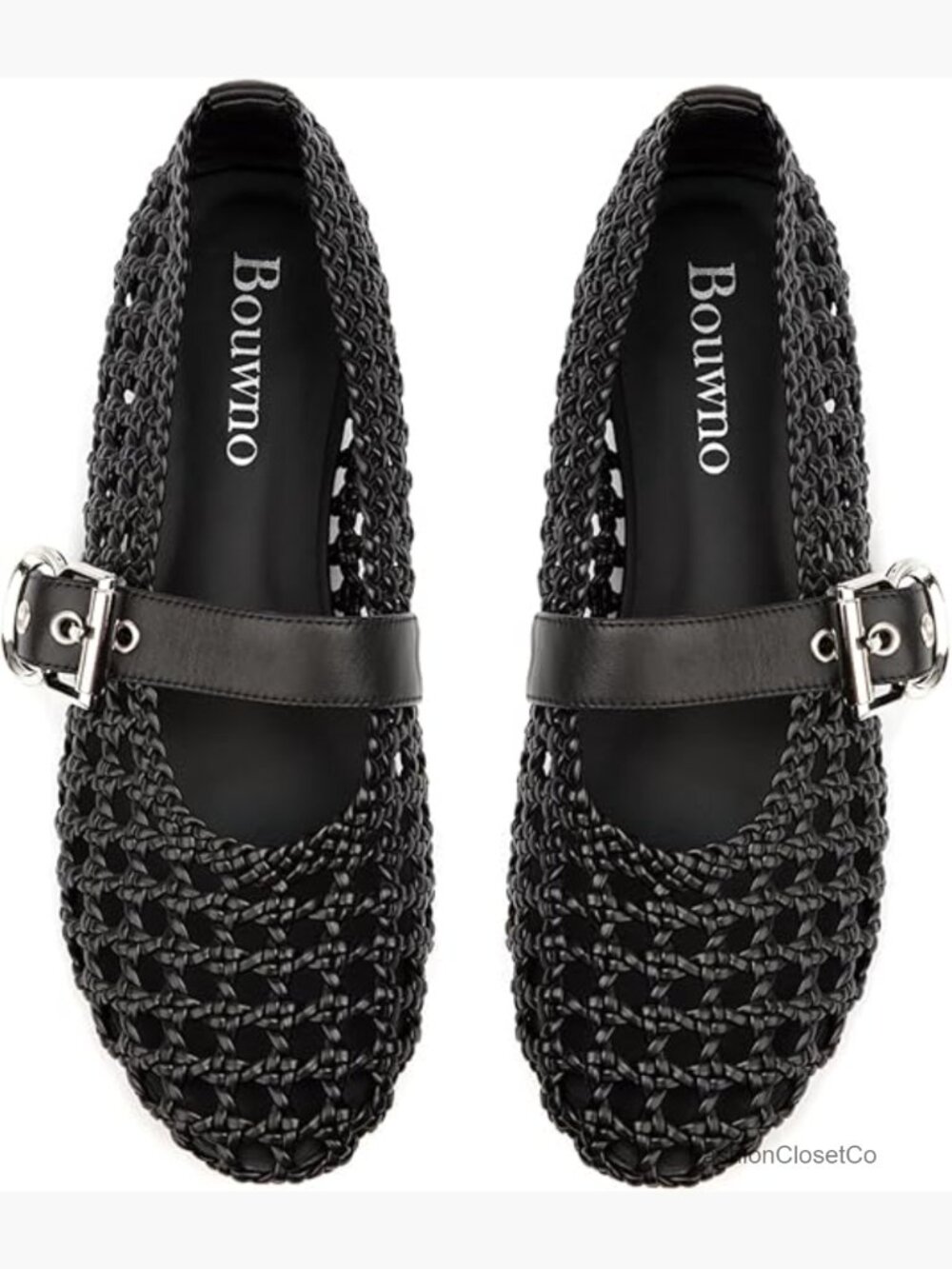 Woven Mesh Mary Jane Ballet Flats Round Toe Buckle Strap Comfortable Casual - Picture 1 of 7